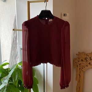 Wilfred Tempest Blouse in Spiced Burgundy, size M.